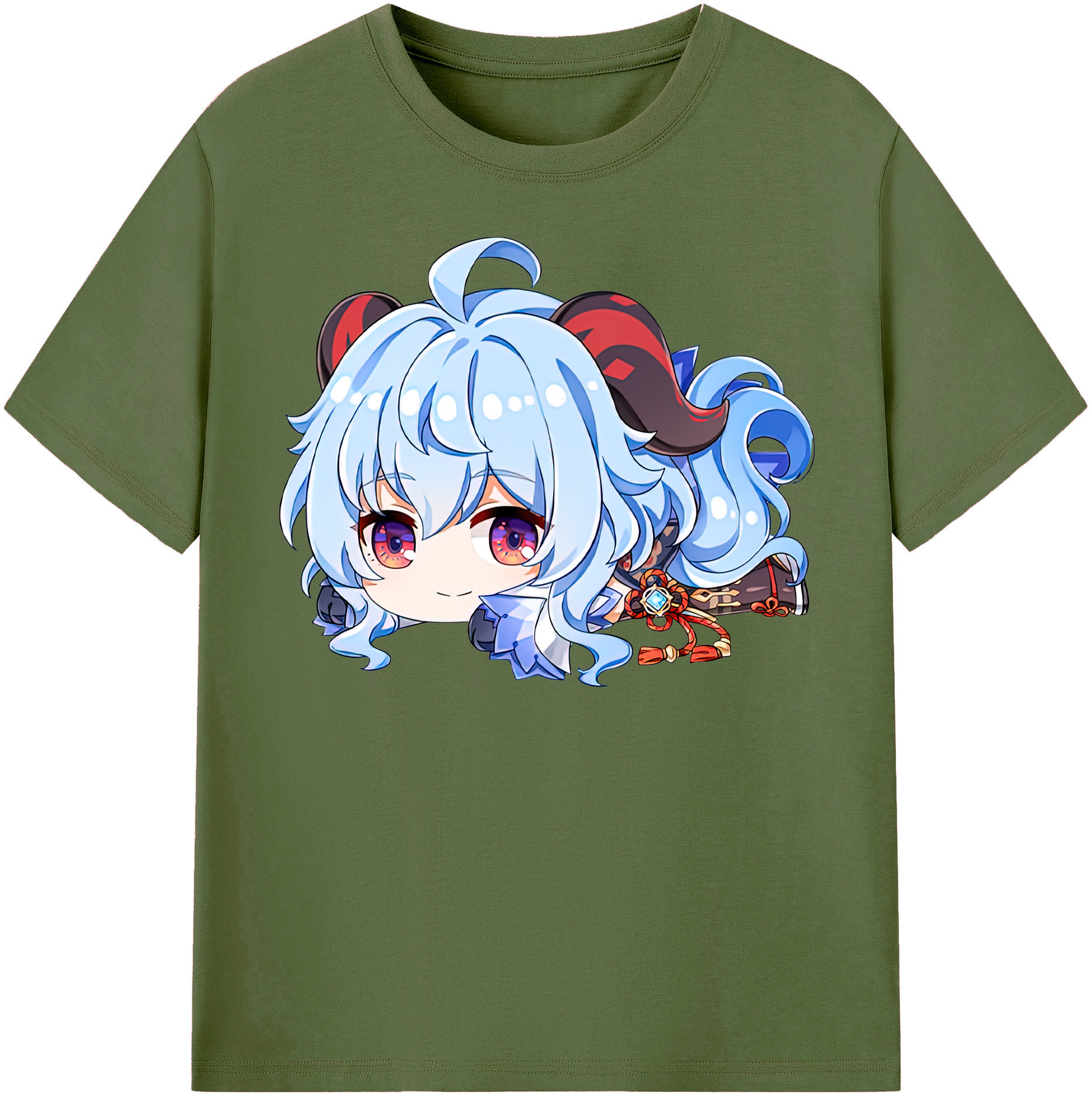 げんし神 甘雨 かんう genshin Ganyu 綿100％半袖Tシャツ（フロントプリント）